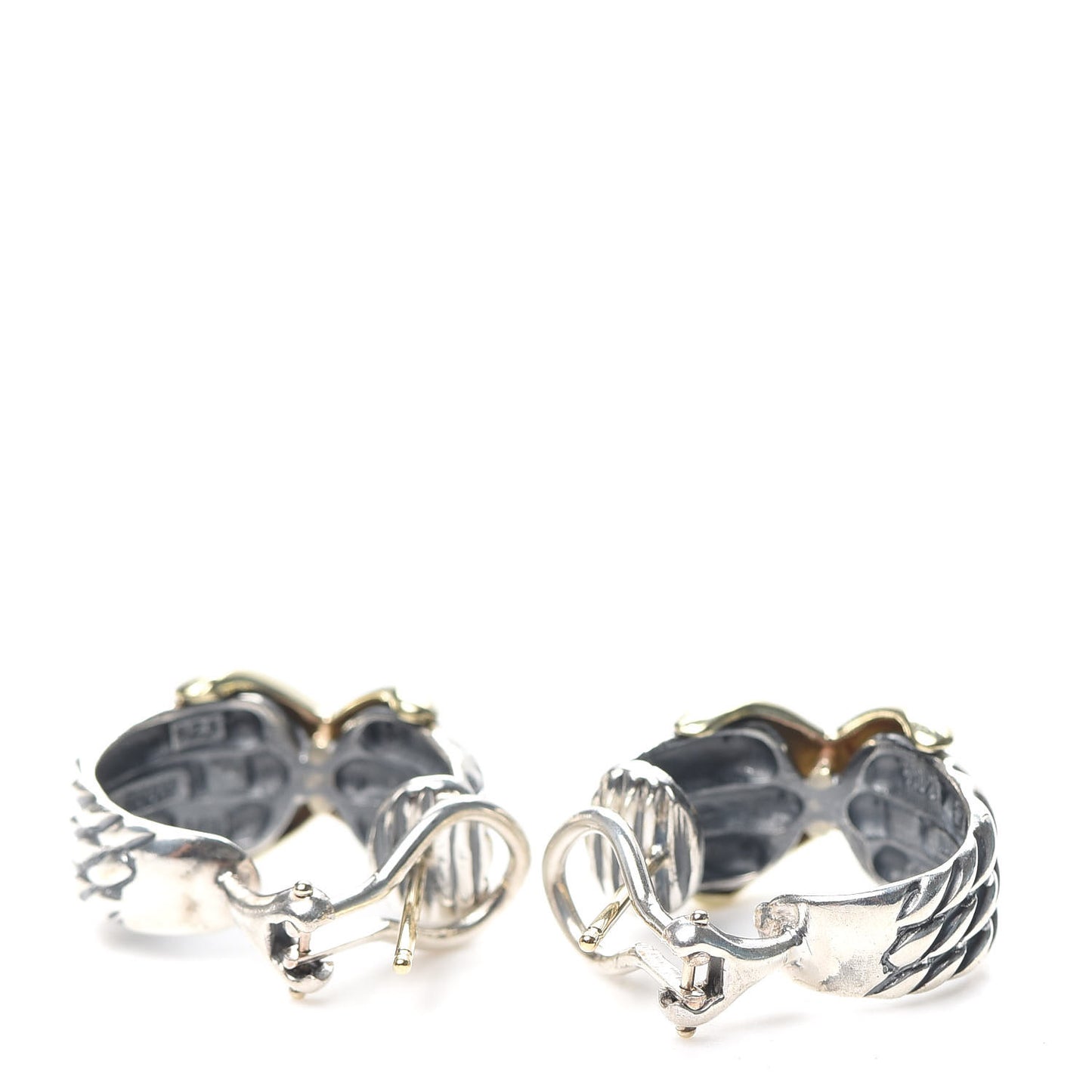 Sterling Silver 14K Yellow Gold Cable Classics X Earrings