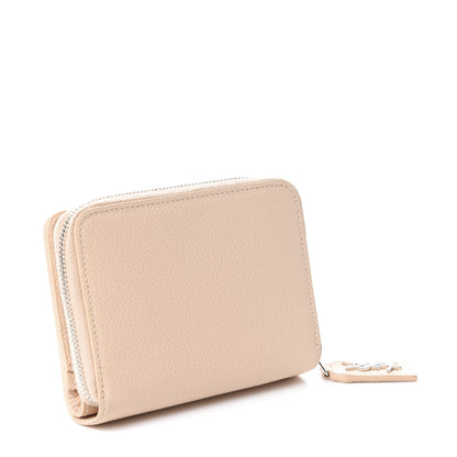Saint Laurent Grained Calfskin Rive Gauche Compact Zip Around Wallet Nude 3 of 6