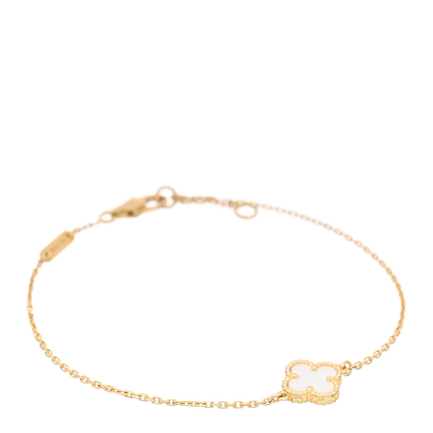 Van Cleef & Arpels 18K Yellow Gold Mother of Pearl Sweet Alhambra Bracelet 1 of 3