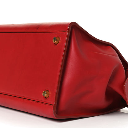 Celine Bullhide Calfskin Medium Ring Bag Red 9 of 11