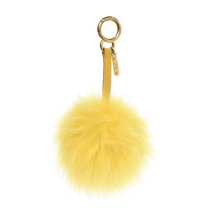 Fendi Fox Fur Pom Pom Bag Charm Yellow 1 of 3