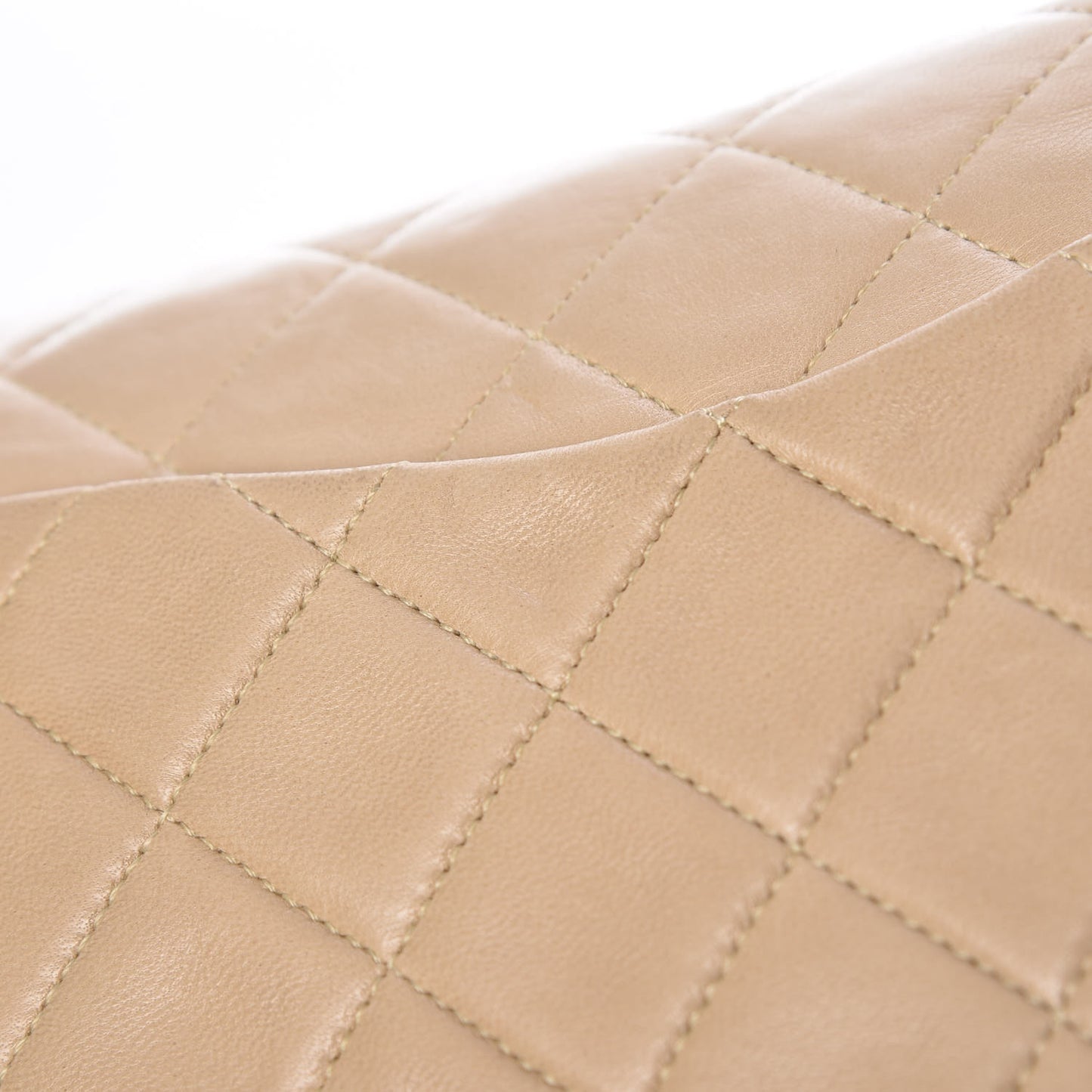 Lambskin Quilted Small Double Flap Beige