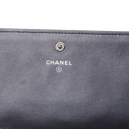 Chanel Metallic Caviar Quilted CC Large Gusset Flap Wallet Black 6 of 11