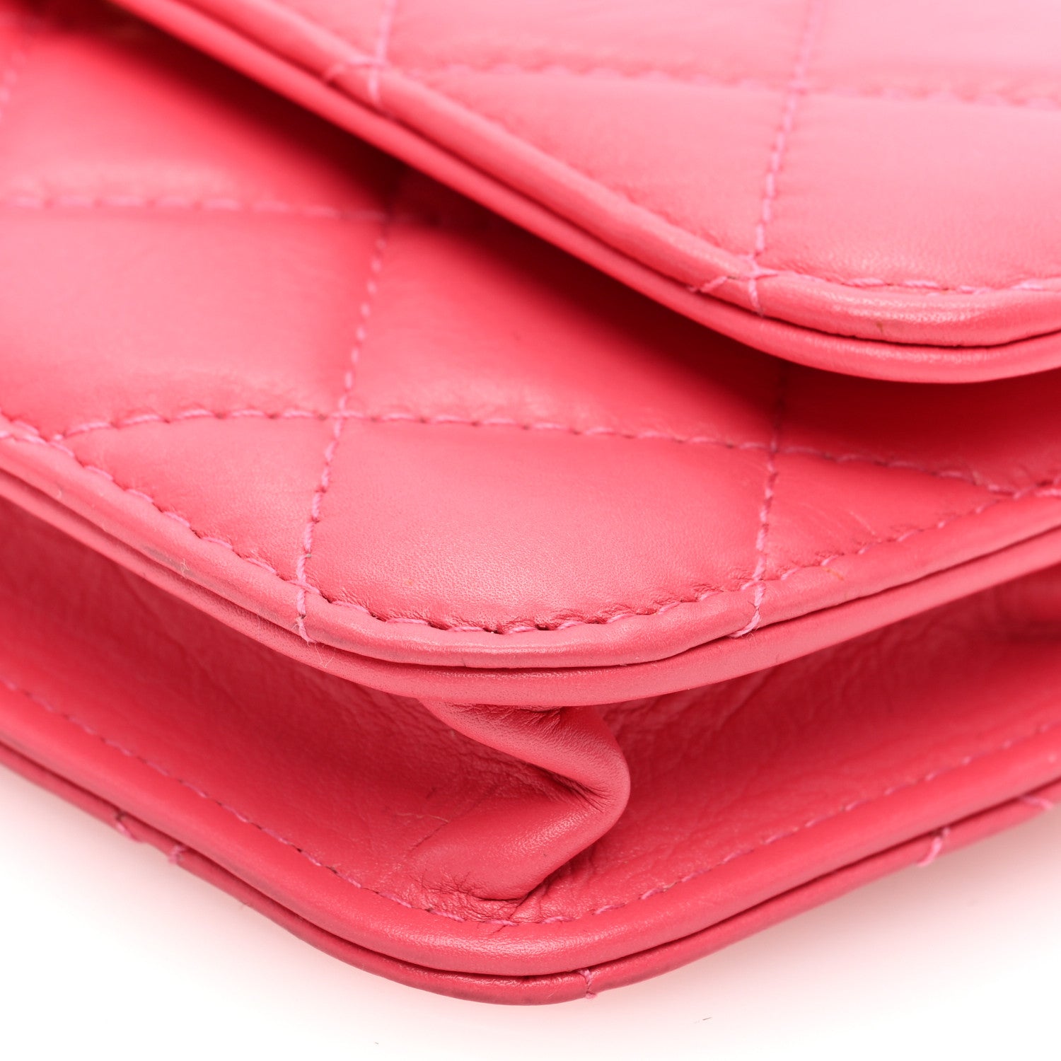 Chanel Calfskin Quilted Maxi Pearls Clutch With Chain Pink 10 of 11