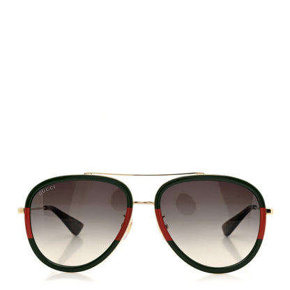 Gucci Web Aviator Sunglasses GG0062S Green Red 2 of 7