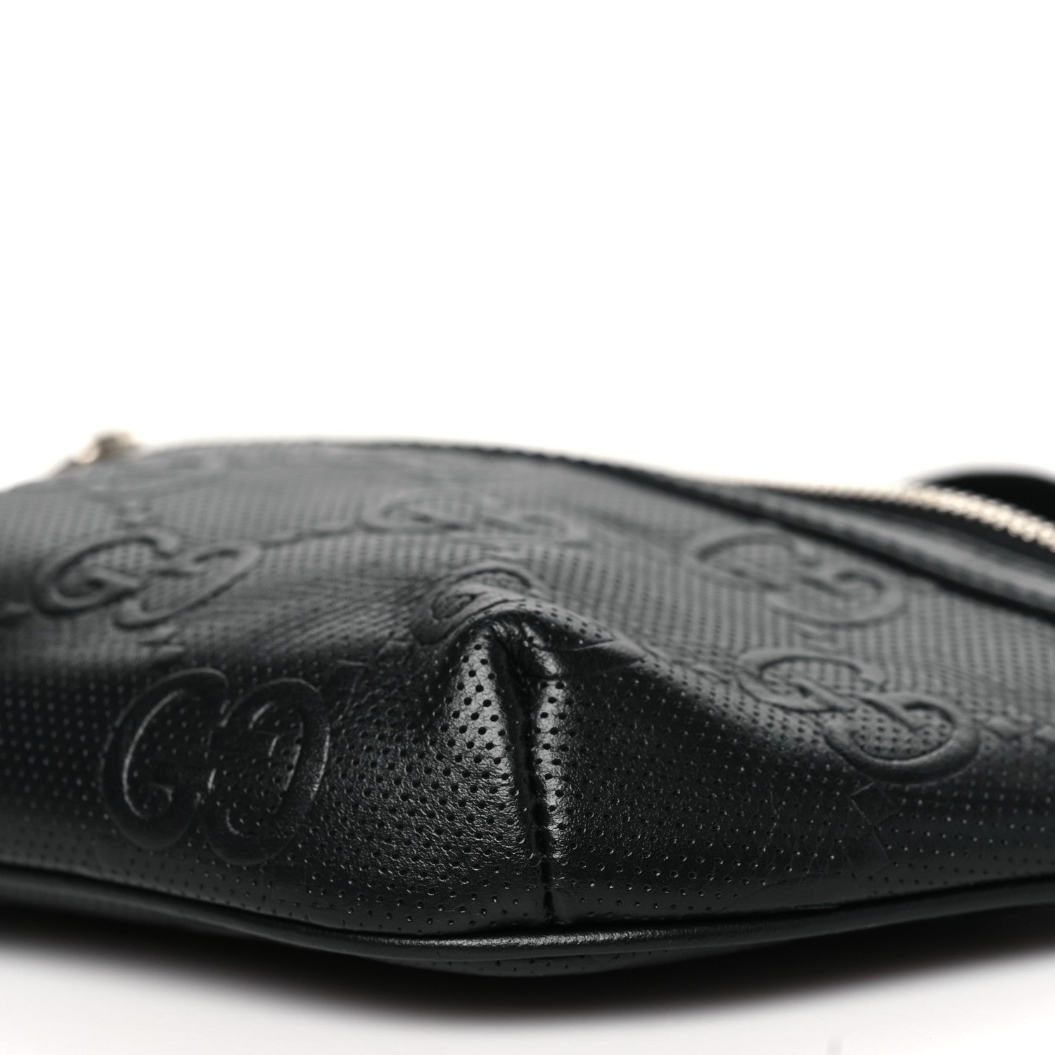 Gucci Calfskin GG Tennis Embossed Belt Bag Black 10 of 11