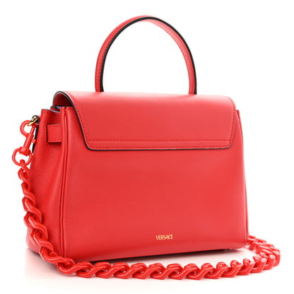 Versace Calfskin Medium La Medusa Top Handle Handbag Red 3 of 13