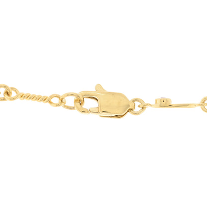 Roberto Coin 18K Yellow White Gold Diamond By the Inch Seven Station Dog Bone Necklace 3 of 4