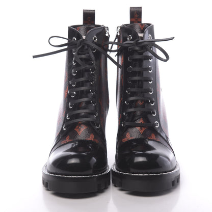 Louis Vuitton Patent Calfskin Catogram Star Trail Ankle Boots 41 Black Marron 2 of 9