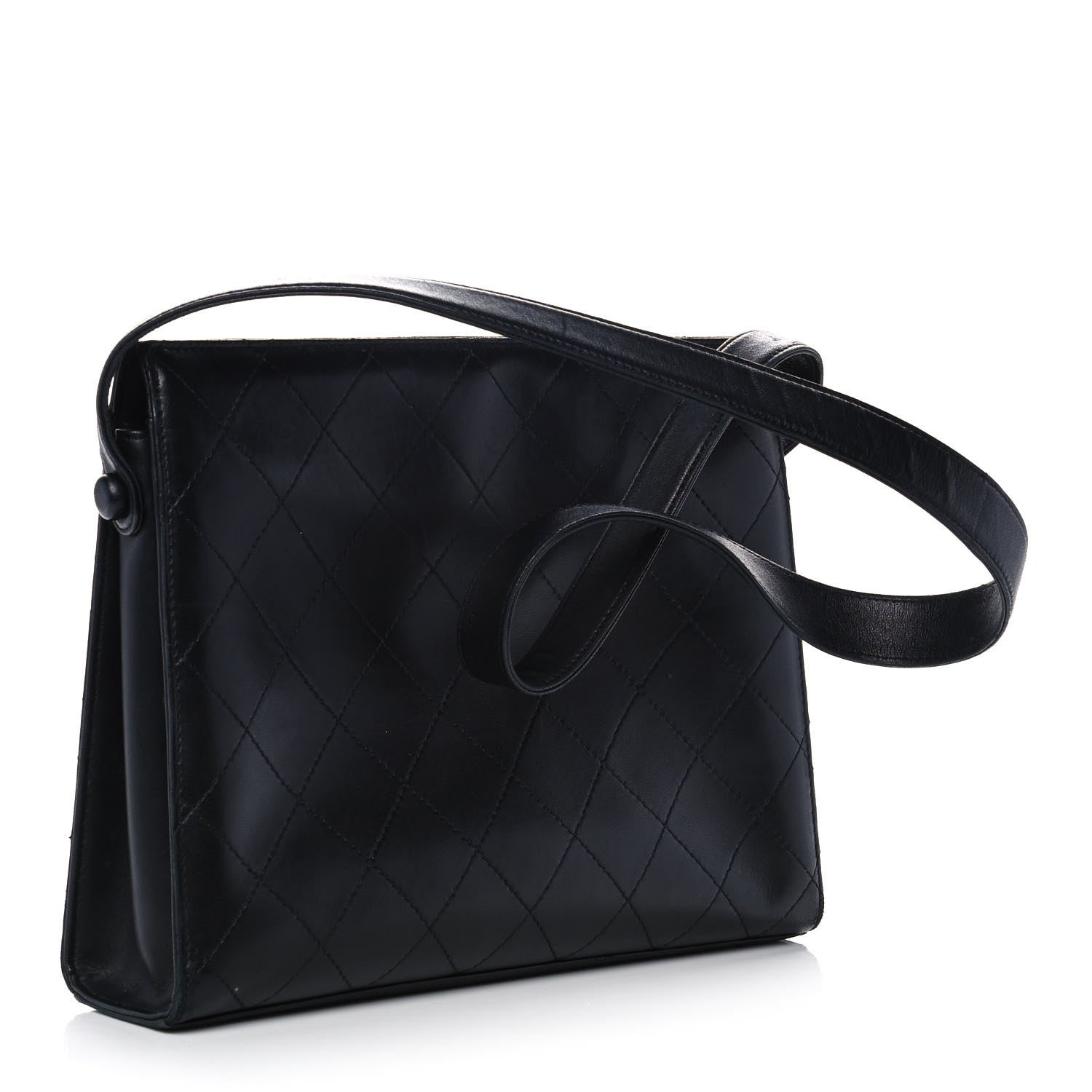 Chanel Lambskin Stitched Shoulder Bag Black 2 of 11