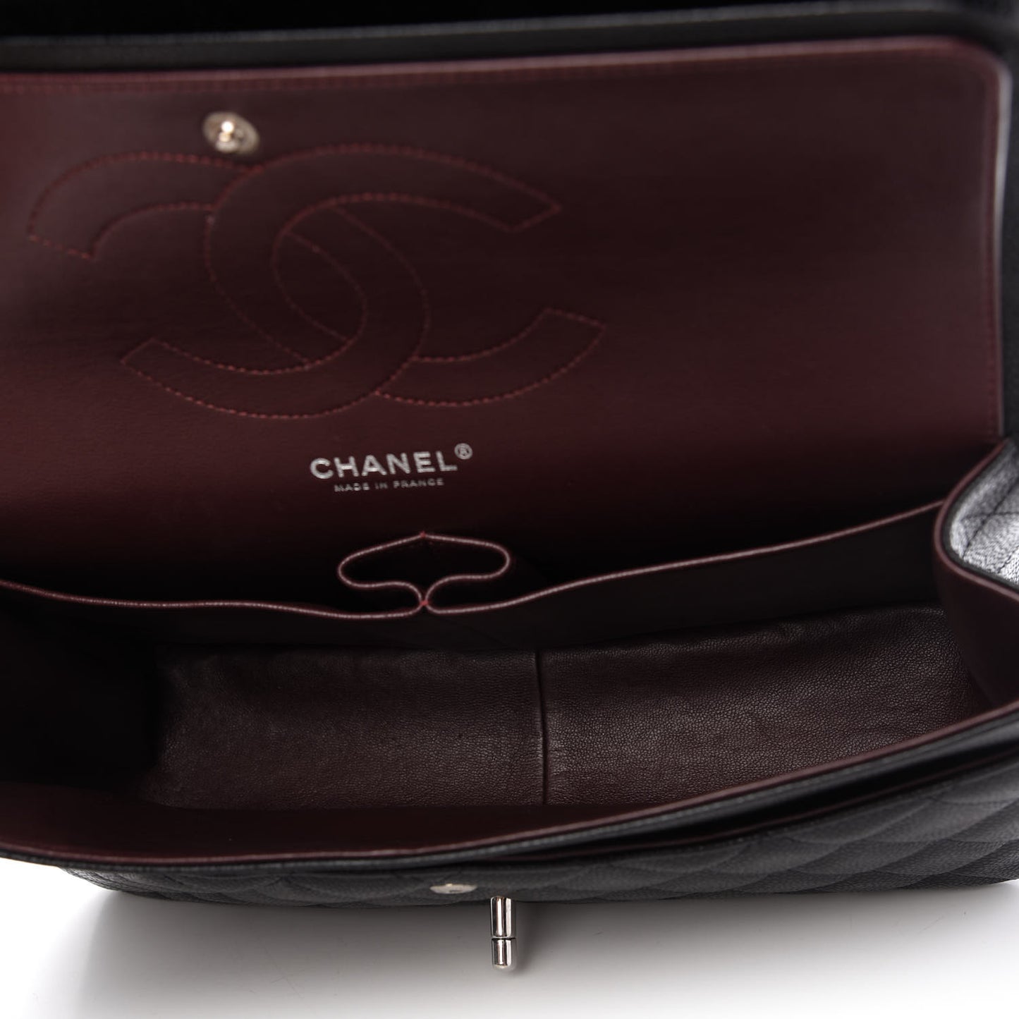 Caviar Quilted Jumbo Double Flap Black