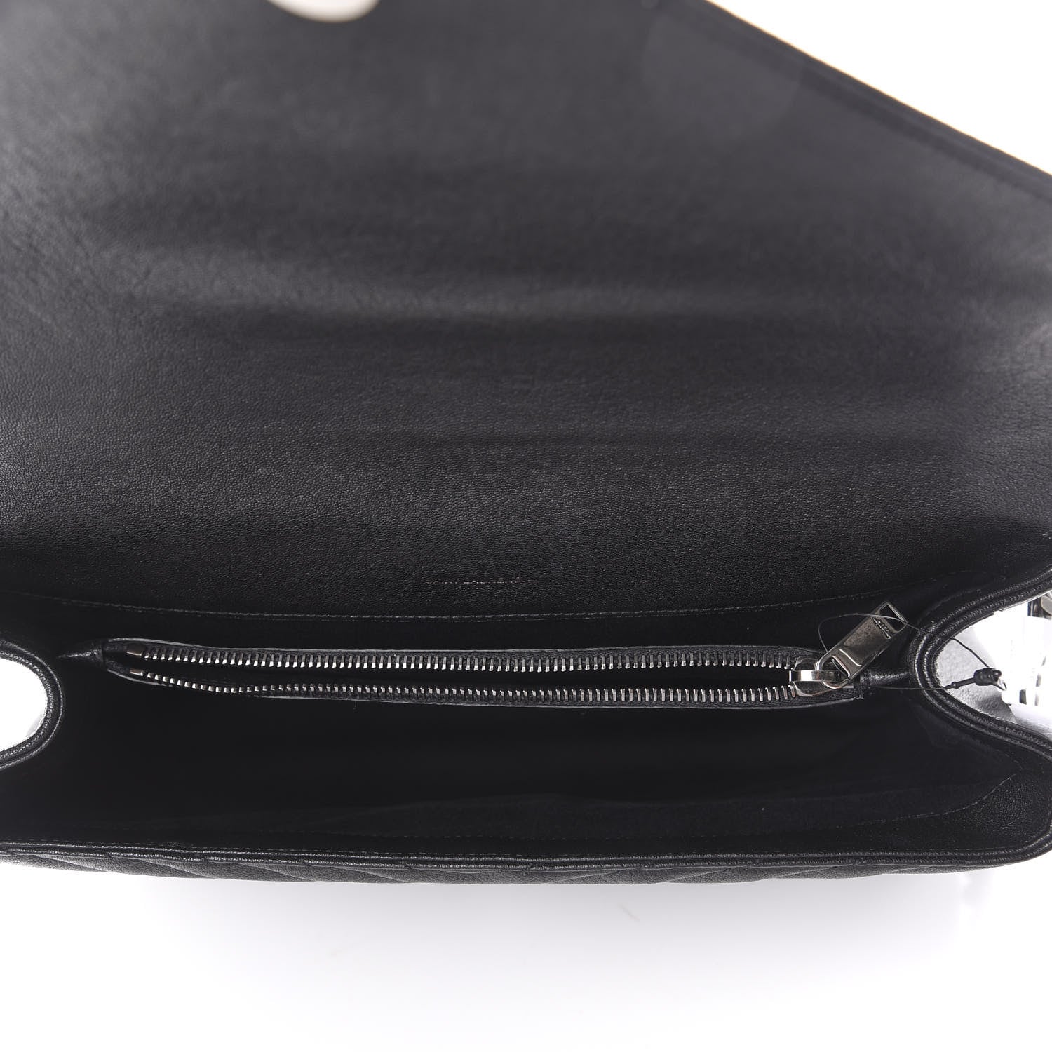 Saint Laurent Sheepskin Matelasse Chevron Monogram Large College Satchel Black 4 of 8