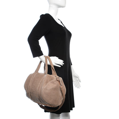 Alexander Wang Pebbled Lambskin Rocco Latte Rose Gold Hardware 3 of 16