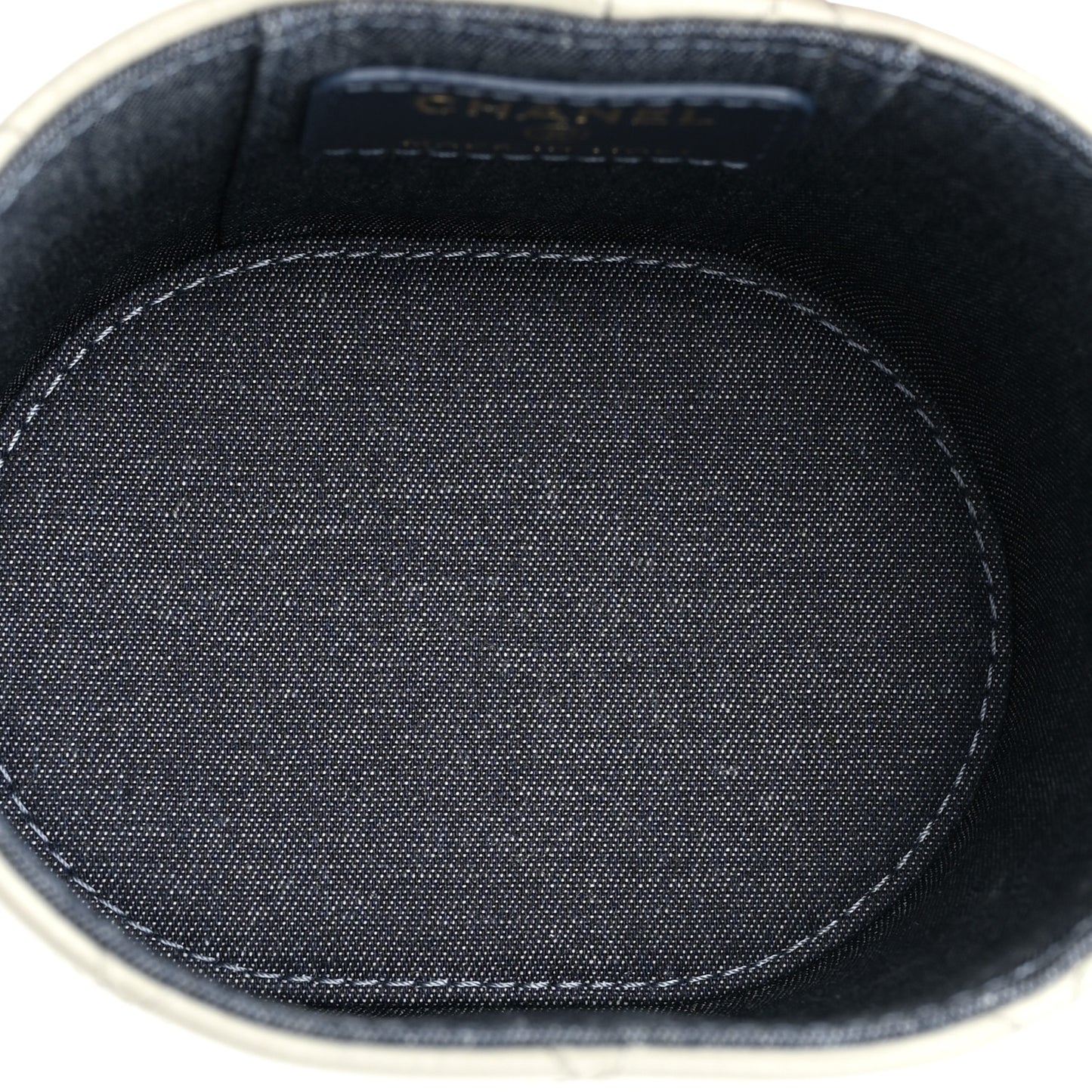 Lambskin Quilted Mini Vanity Case With Chain Grey