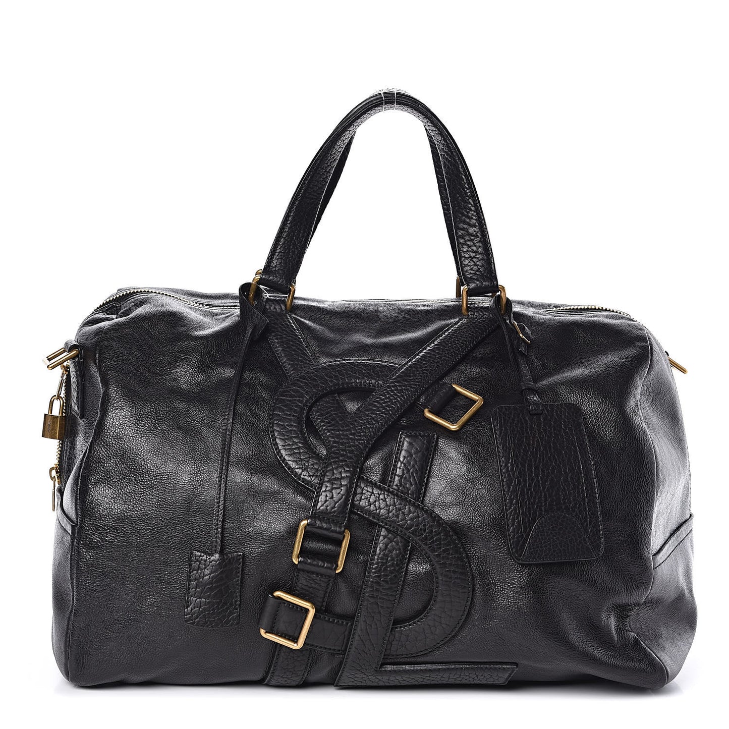 Calfskin Vavin Logo Strap Duffle Bag Black