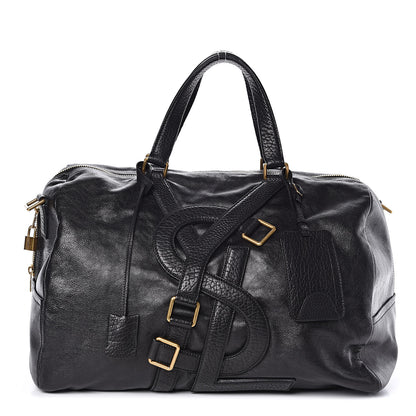 Saint Laurent Calfskin Vavin Logo Strap Duffle Bag Black 1 of 10