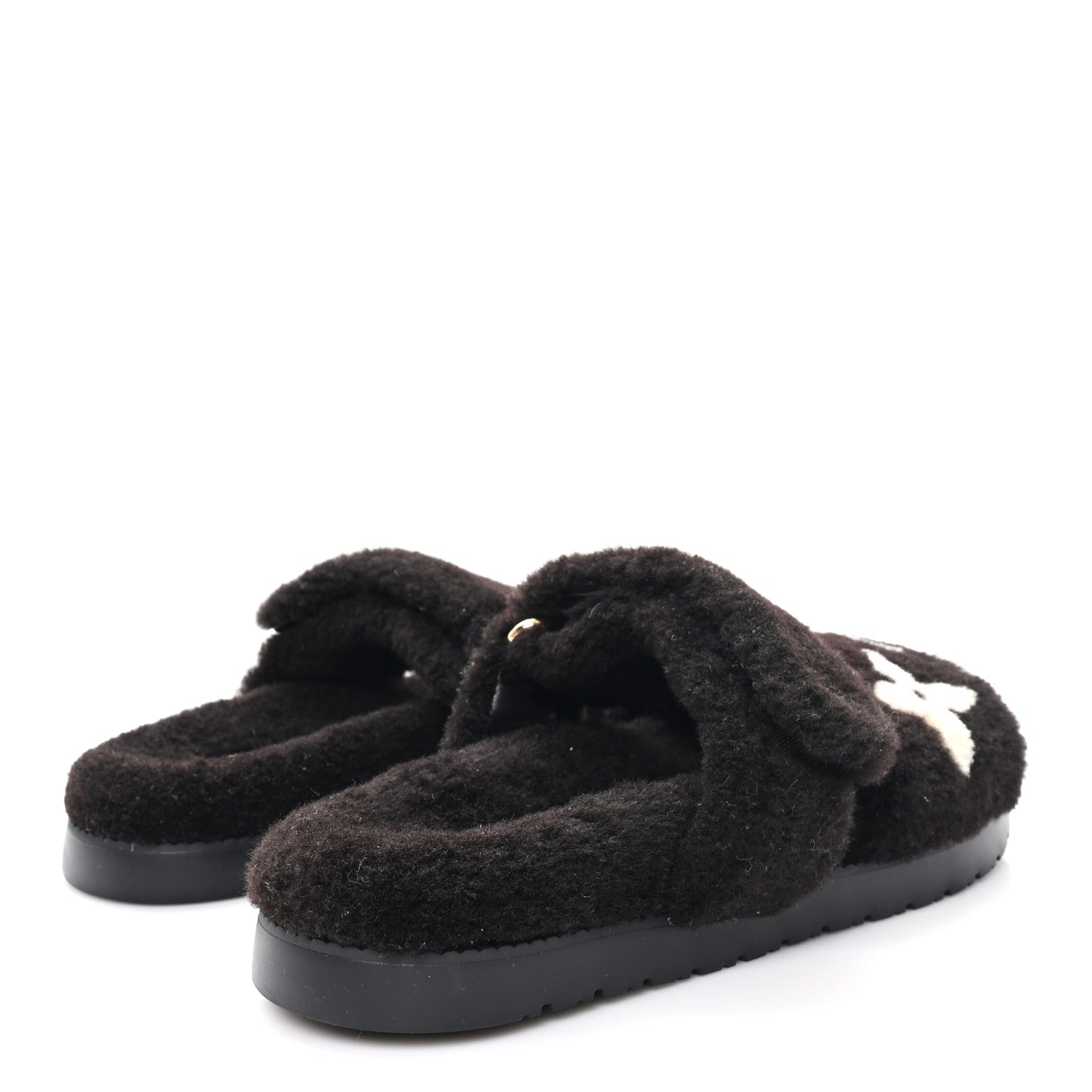 Louis Vuitton Shearling Monogram Giant LV Sunset Flat Comfort Mule 38 Brown 5 of 9