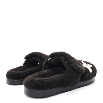 Louis Vuitton Shearling Monogram Giant LV Sunset Flat Comfort Mule 38 Brown 5 of 9