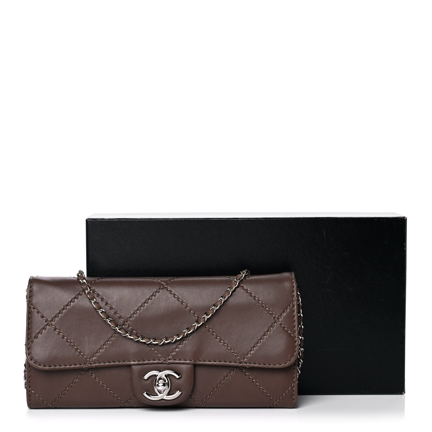 Chanel Lambskin Stitched Orient Express Wallet on Chain WOC Brown 13 of 13
