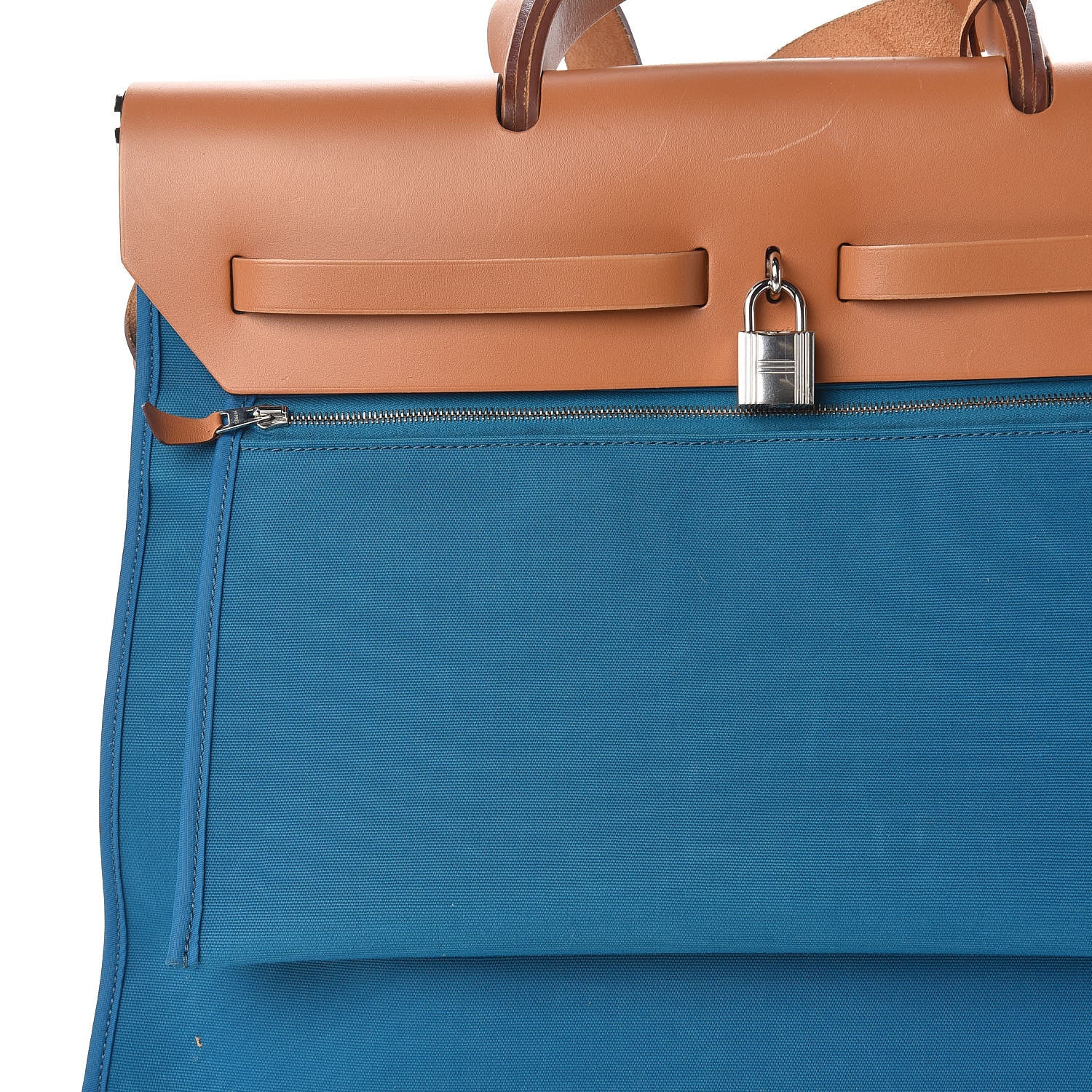 Hermes Toile Vache Hunter Herbag Zip 39 MM Bleu Izmir Natural 13 of 24