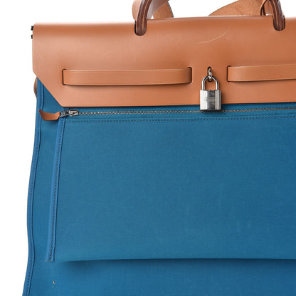 Hermes Toile Vache Hunter Herbag Zip 39 MM Bleu Izmir Natural 13 of 24