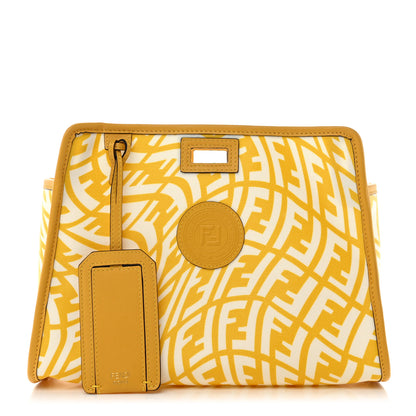 Fendi X SARAH COLEMAN Glazed Canvas Vitello Grace FF Vertigo Mini Peekaboo Defender Cover Mimosa White 1 of 9