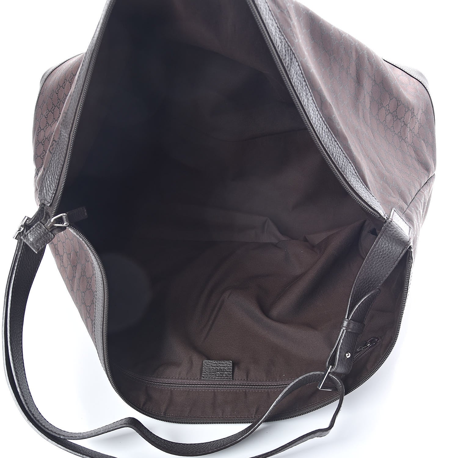 Gucci Nylon Monogram Large Travel Hobo Dark Brown 5 of 9