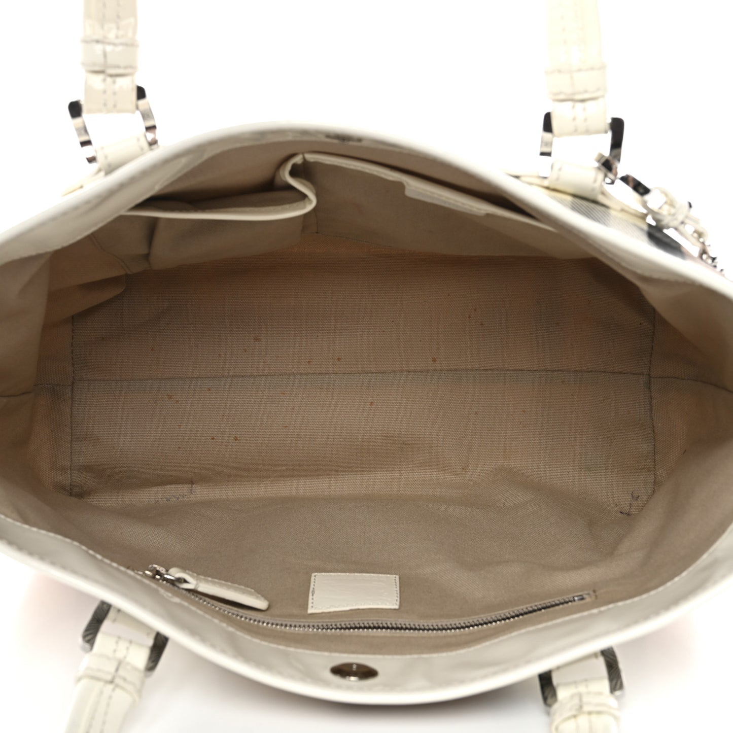 Supernova Check Hearts Small Nickie Tote White