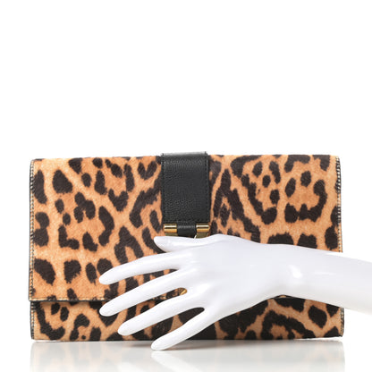 Saint Laurent Pony Hair Leopard Print Y Ligne Clutch 2 of 8