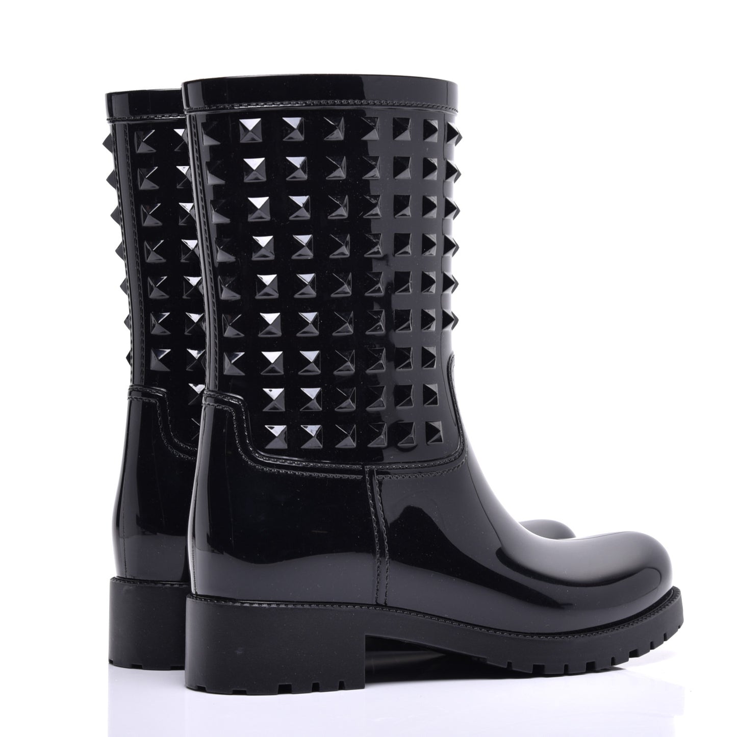 Rubber Rockstud Short Rainboots 37 Black