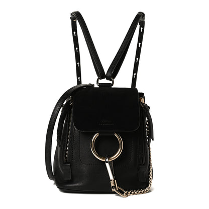 Chloe Suede Calfskin Mini Faye Backpack Black 1 of 11