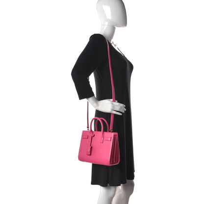 Saint Laurent Calfskin Nano Sac De Jour Lipstick Fuchsia 2 of 12