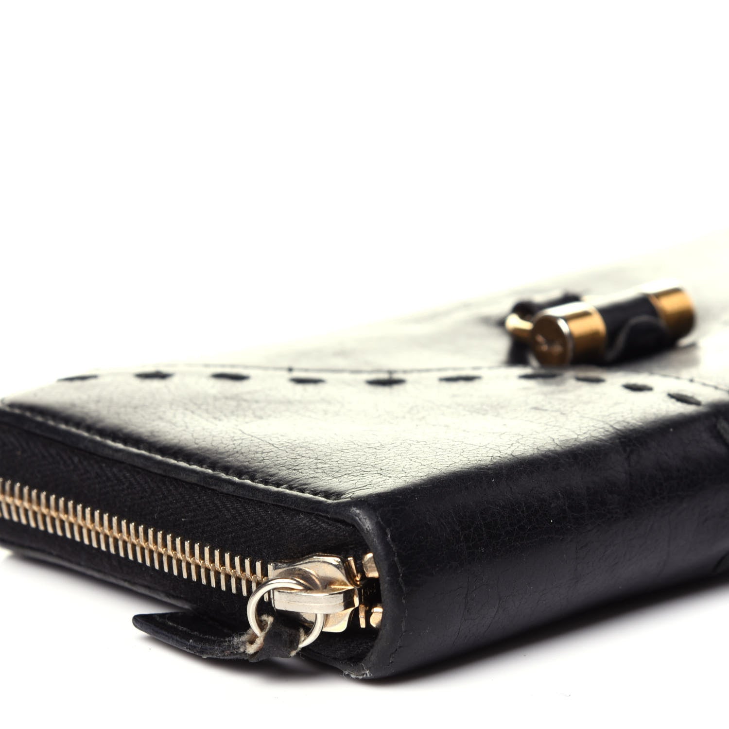 Saint Laurent Buffalo Muse Zip Around Wallet Black 7 of 12