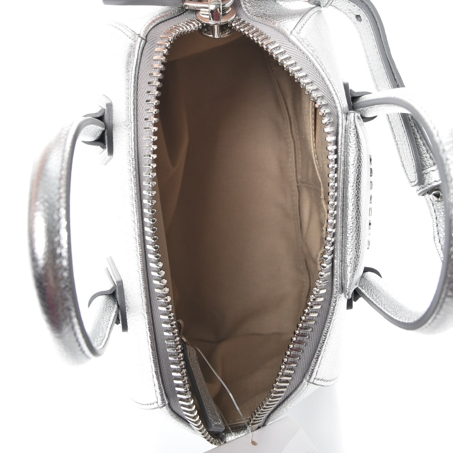 Givenchy Metallic Sugar Goatskin Mini Antigona Silver 6 of 8