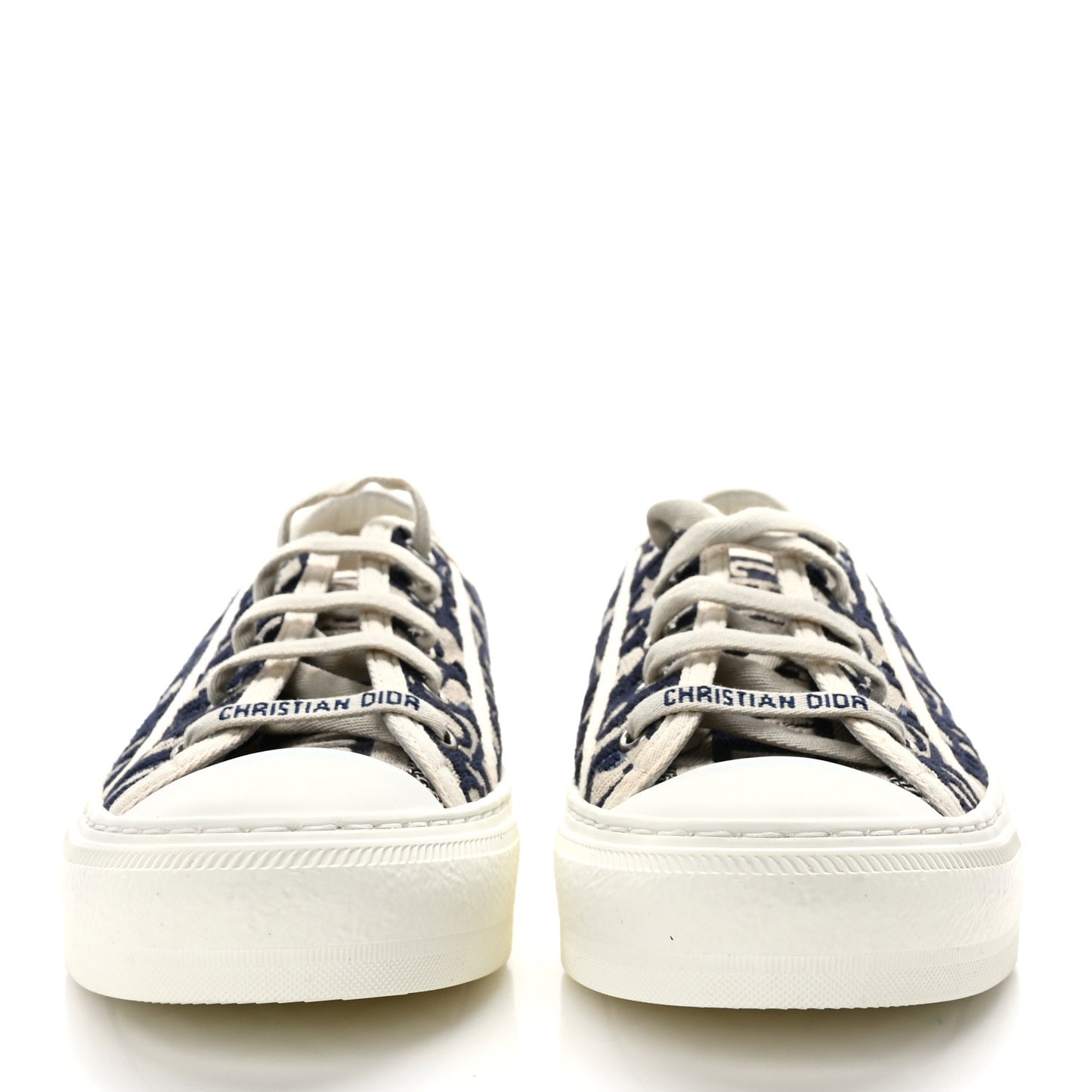 Canvas Oblique Walk'N'Dior Low Top Sneakers 37 Deep Blue