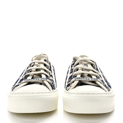 Christian Dior Canvas Oblique Walk'N'Dior Low Top Sneakers 37 Deep Blue 1 of 7