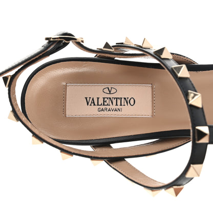 Valentino Garavani Nappa Rockstud T-Strap Slingback 85mm Sandals 37.5 Black 7 of 8