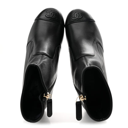 Chanel Stretch Lambskin Cap Toe CC Short Boots 37.5 Black 2 of 10