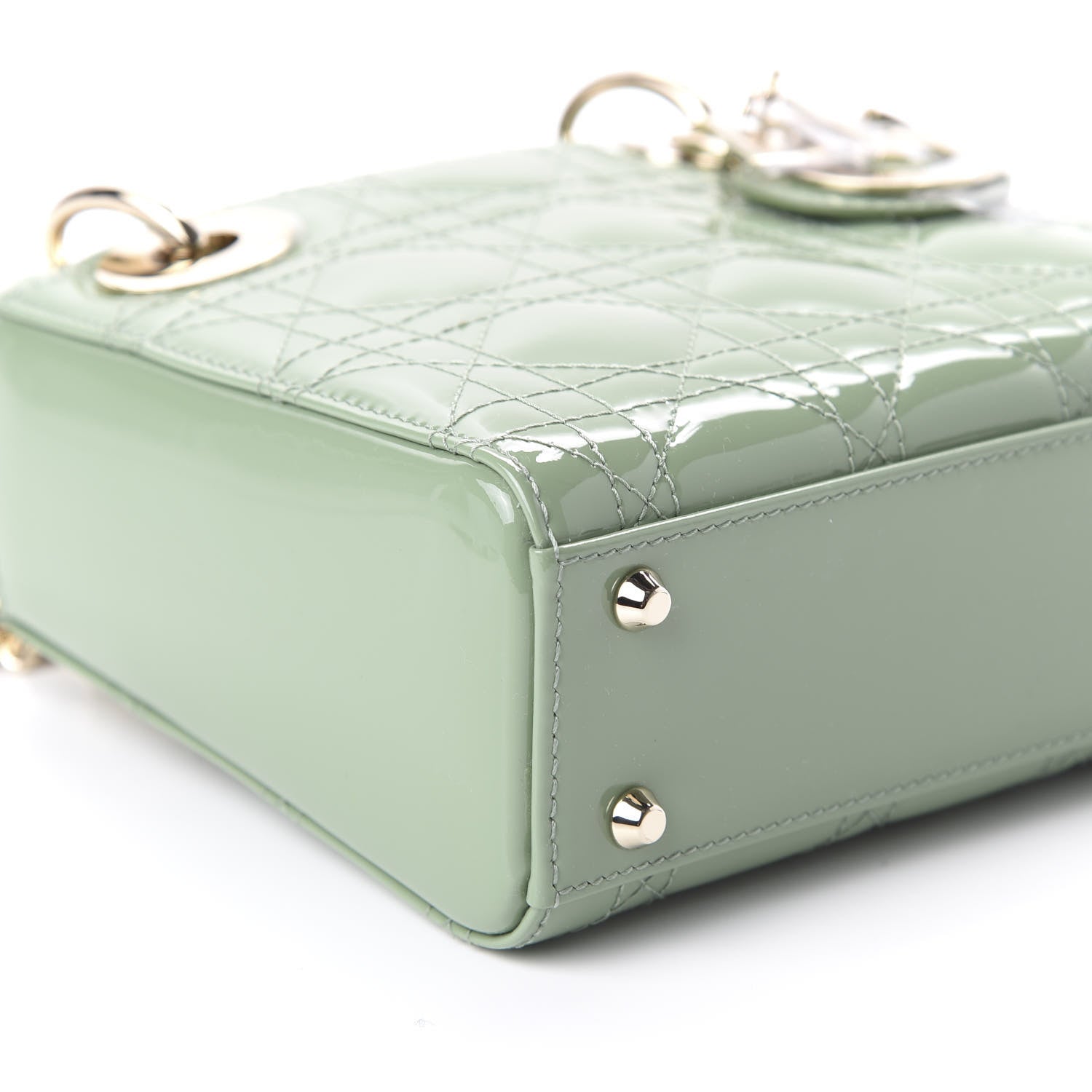 Christian Dior Patent Cannage Mini Lady Dior Mint Green 6 of 10