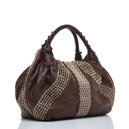 Fendi Nappa Embroidered Spy Cognac Avorio 3 of 9