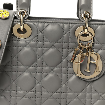 Christian Dior Lambskin Cannage Small Lucky Badges My Lady Dior Grey 8 of 10
