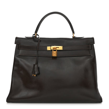 Hermes Box Kelly Retourne 35 Chocolate 1 of 17