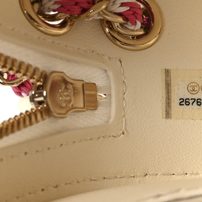 Chanel Lambskin Coco Lifesaver Round Bag Pink White 7 of 11