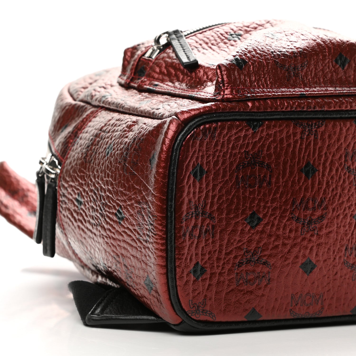 MCM Metallic Visetos Small Stark Backpack Scooter Red 8 of 9