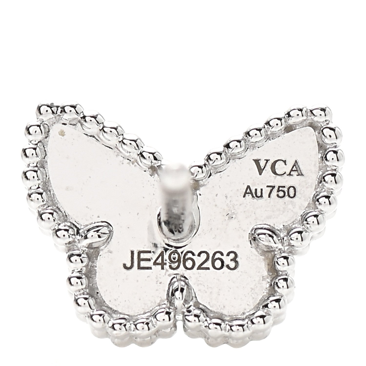 Van Cleef & Arpels 18K White Gold Turquoise Sweet Alhambra Butterfly Earrings 5 of 6