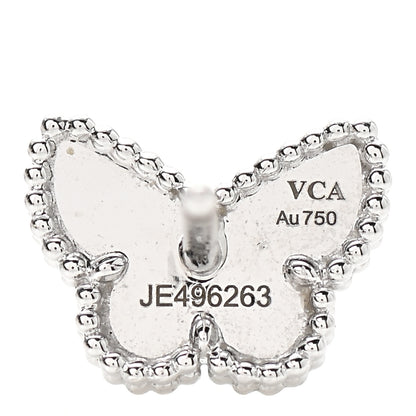 Van Cleef & Arpels 18K White Gold Turquoise Sweet Alhambra Butterfly Earrings 5 of 6