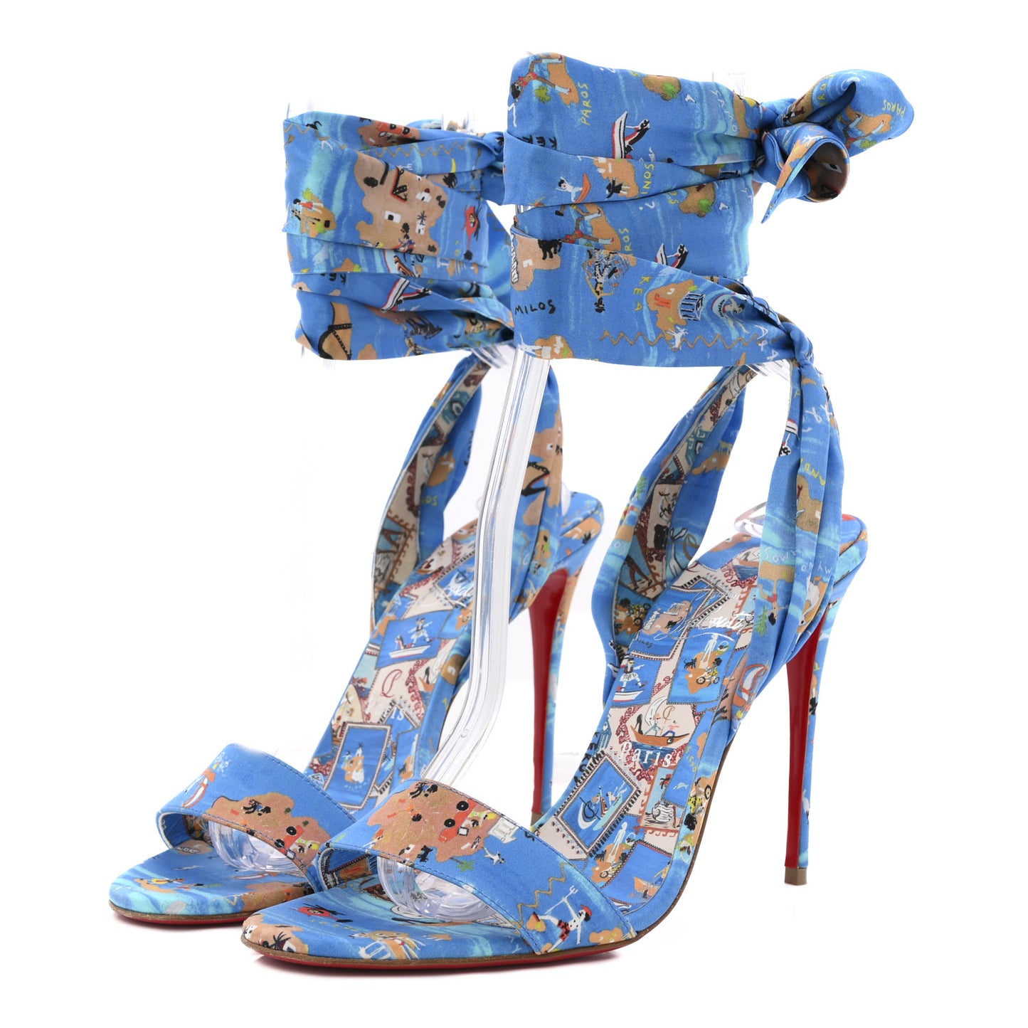 Crepe Satin Greekaba Du Desert 100 Sandal 39 Blue Multicolor