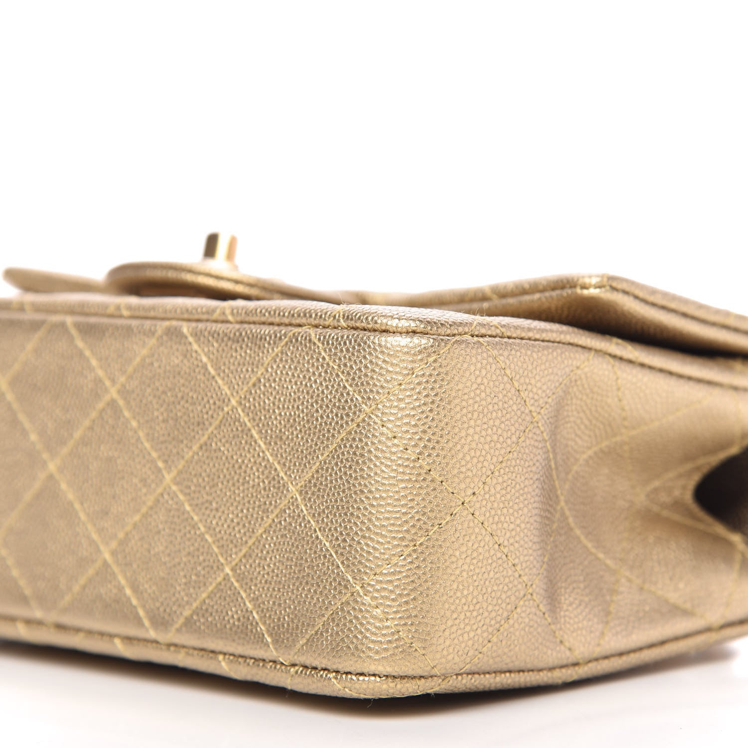 Chanel Metallic Caviar Quilted Mini Top Handle Rectangular Flap Gold 7 of 10
