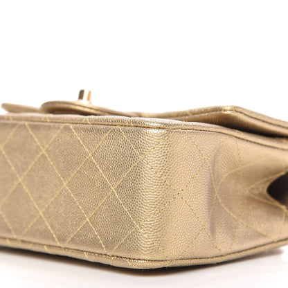 Chanel Metallic Caviar Quilted Mini Top Handle Rectangular Flap Gold 7 of 10