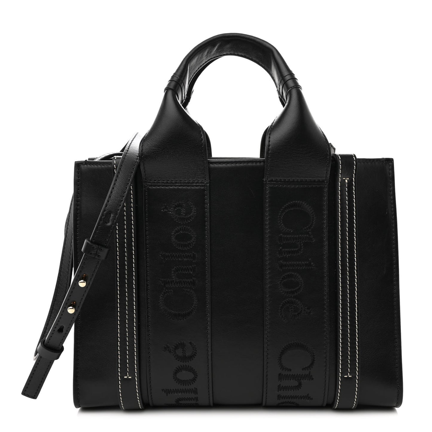 Calfskin Small Woody Tote Black